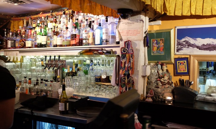 The bar inside of Annapurna cafe.