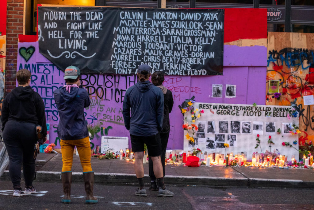 Days after the Capitol Hill Autonomous Zone (CHAZ) was established, community residents memorialized those who had been killed during protests in the wake of George Floyd’s murder.